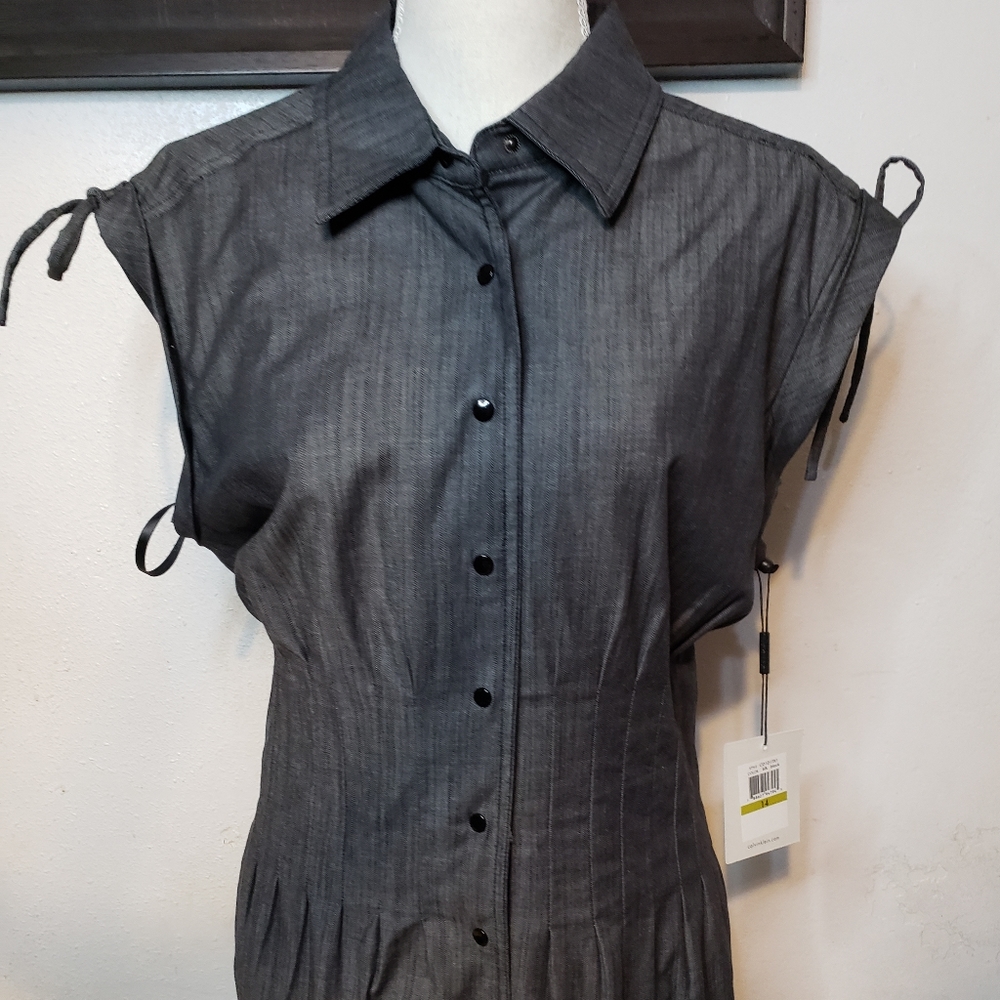 Calvin Klein Charcoal Gray Dress